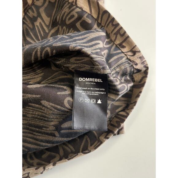 DOMREBEL Jacquard Wavy logo print zip up shirt size M - Picture 4 of 6